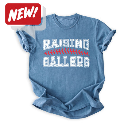 BoyMom Raising Ballers Varsity Heavyweight Tee