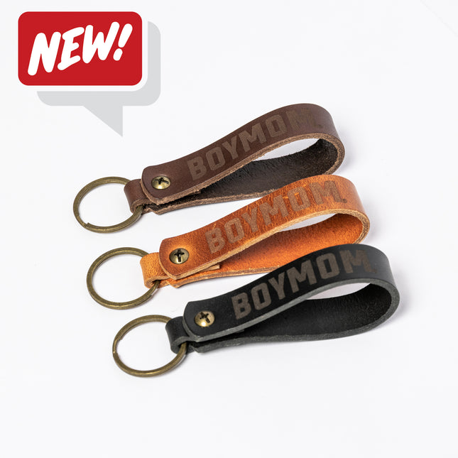 BoyMom Leather Keychain