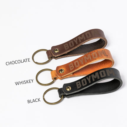 BoyMom Leather Keychain