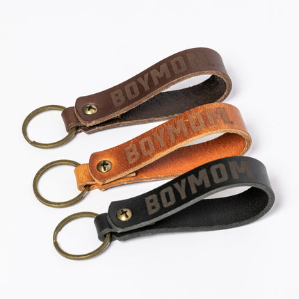 BoyMom Leather Keychain