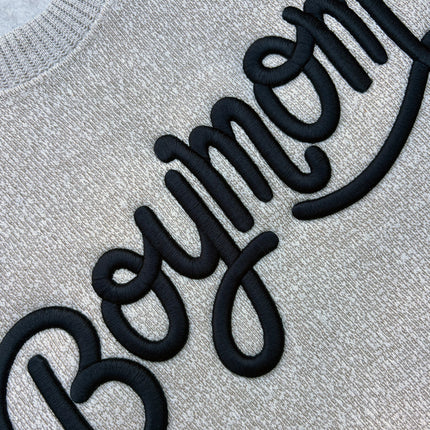 Boy Mom® Puff Embroidered Crewneck Sweatshirt in Textured Latte