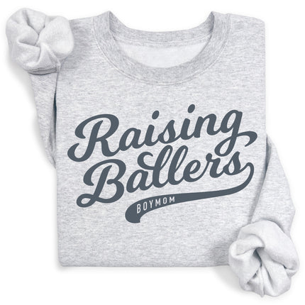 BoyMom Raising Ballers Script Sweatshirt