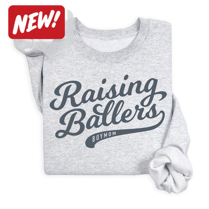 BoyMom Raising Ballers Script Sweatshirt
