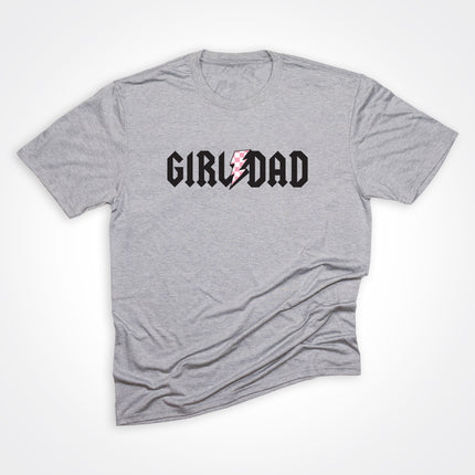 GirlDad Pink Checkered Bolt Tee