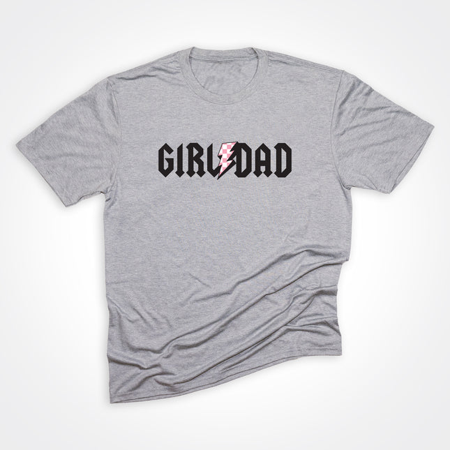 GirlDad Pink Checkered Bolt Tee