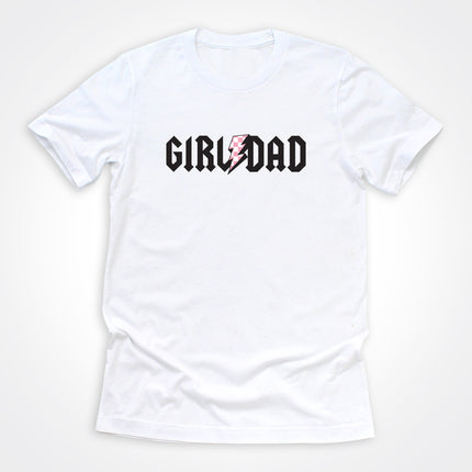 GirlDad Pink Checkered Bolt Tee