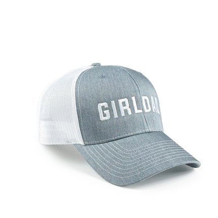 GirlDad® Heather Grey & White Trucker Hat with Center Logo