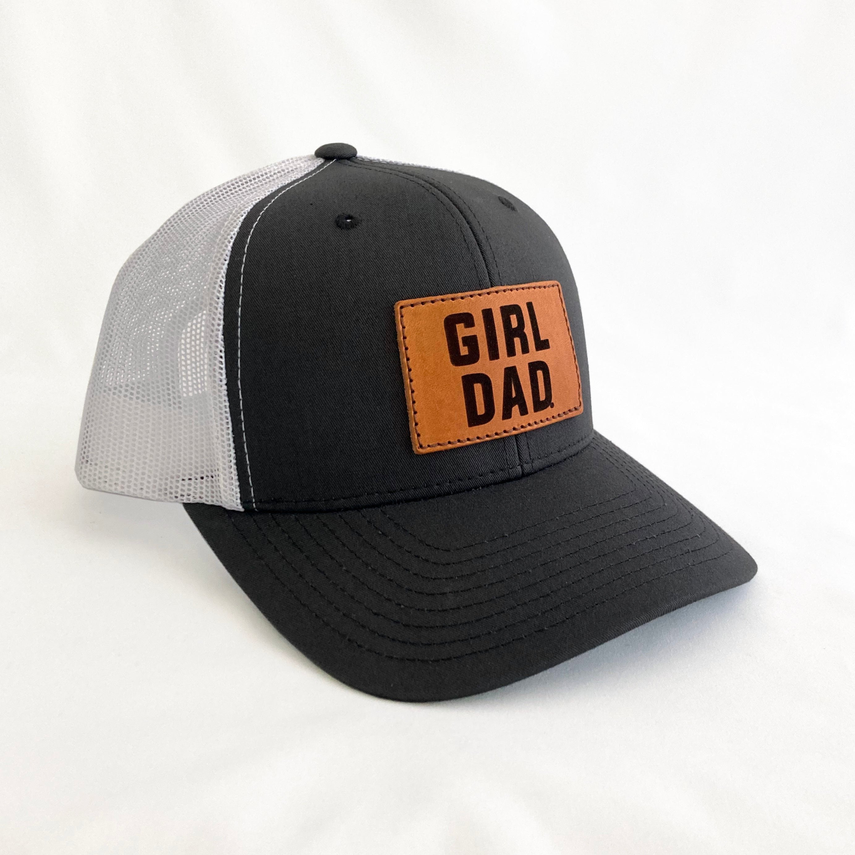 Girldad® Charcoal/White Leather Patch Trucker Hat