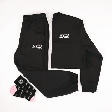 GirlDad Heavyweight Sweatpants Pink and White