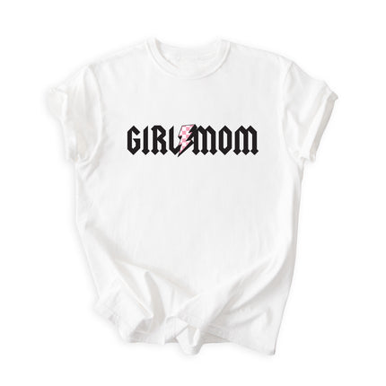 GirlMom Pink Checkered Bolt Tee