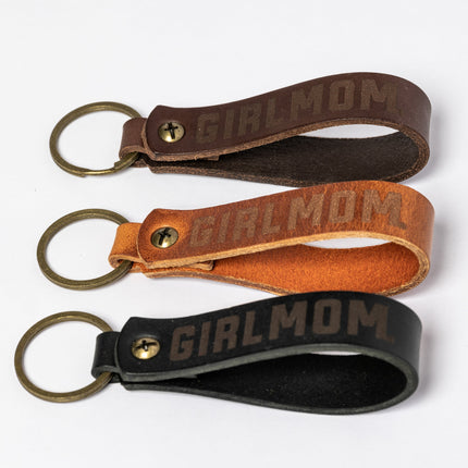 GirlMom Leather Keychain