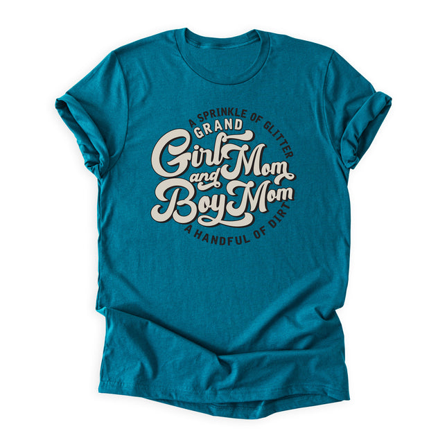 Grand GirlMom and BoyMom Glitter and Dirt Tee