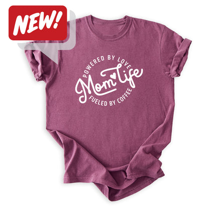 Mom Life Powered by Love, Fueled by Coffee Heavyweight Tee