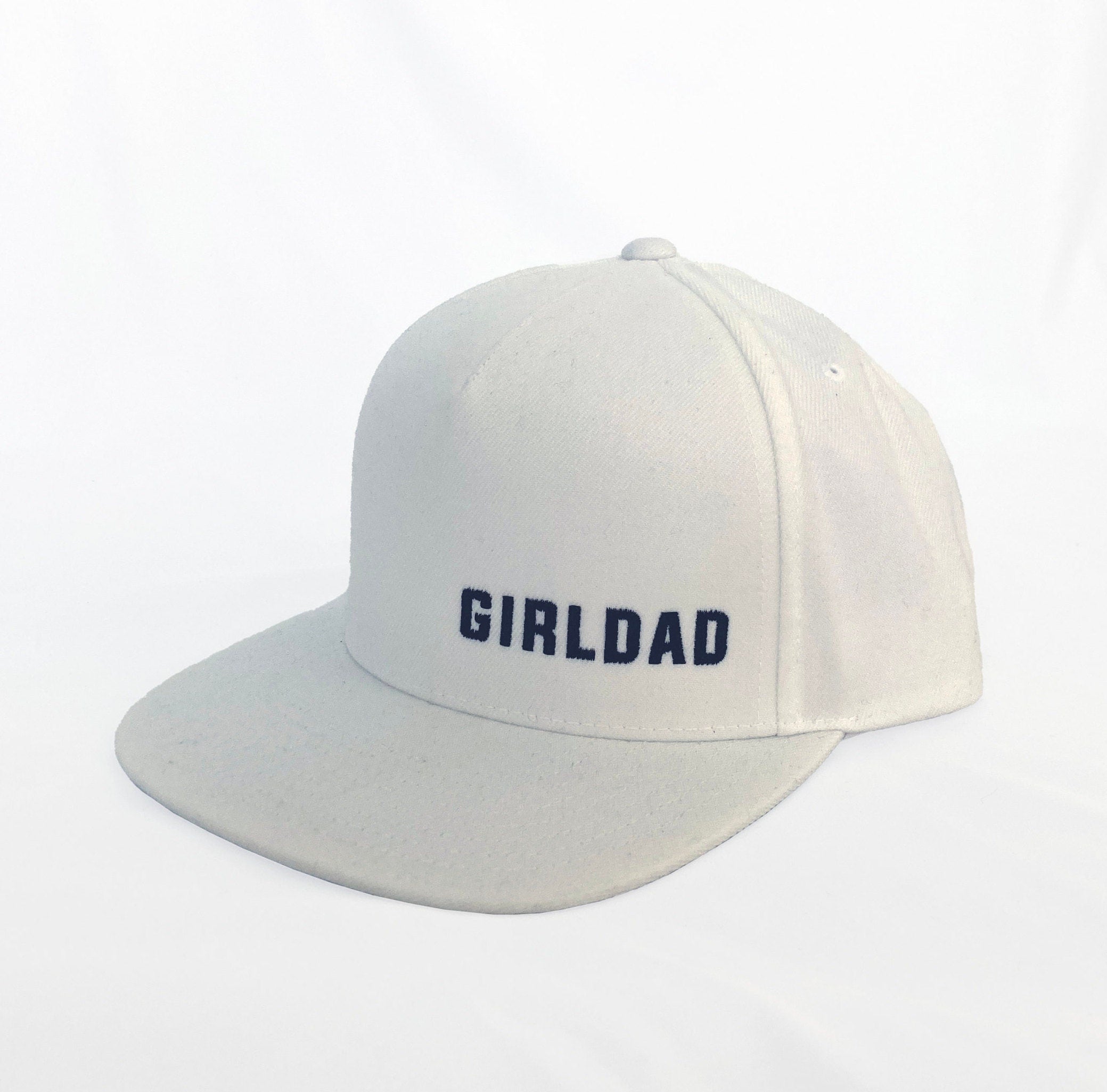 Girldad® Embroidered Trucker Hat White with Black Offset Logo