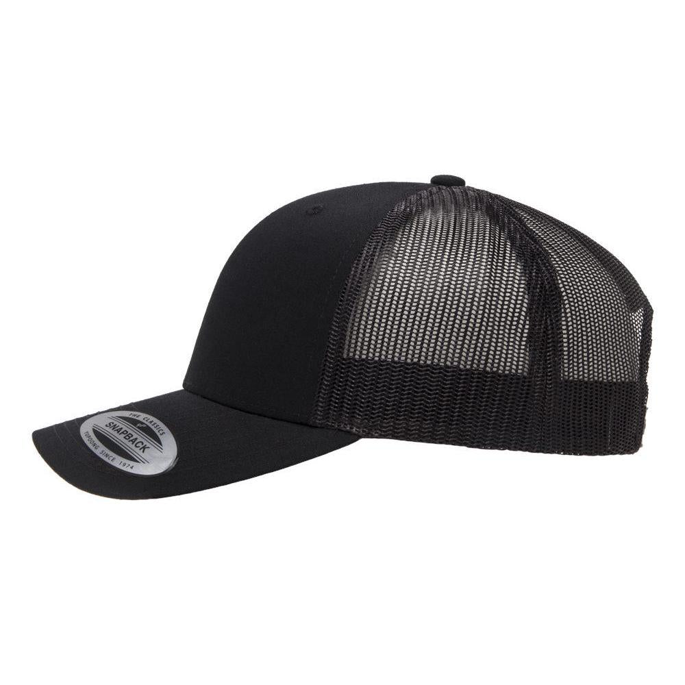 Girldad® Black/Black with Rectangle Leather Patch Trucker Hat