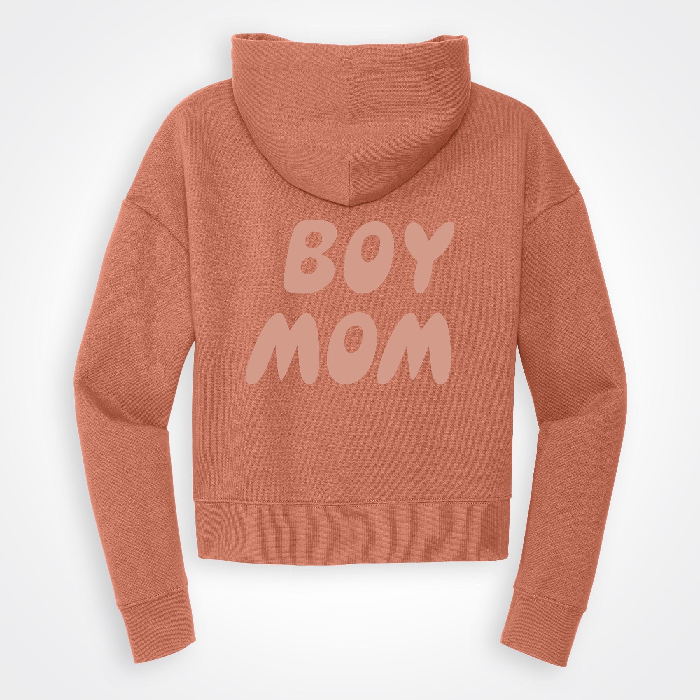 Boymom Desert Rose Modest Crop Fleece Hooded Sweatshirt Full