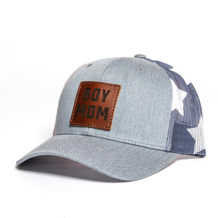 BoyMom Leather Patch Stars & Stripes Hat