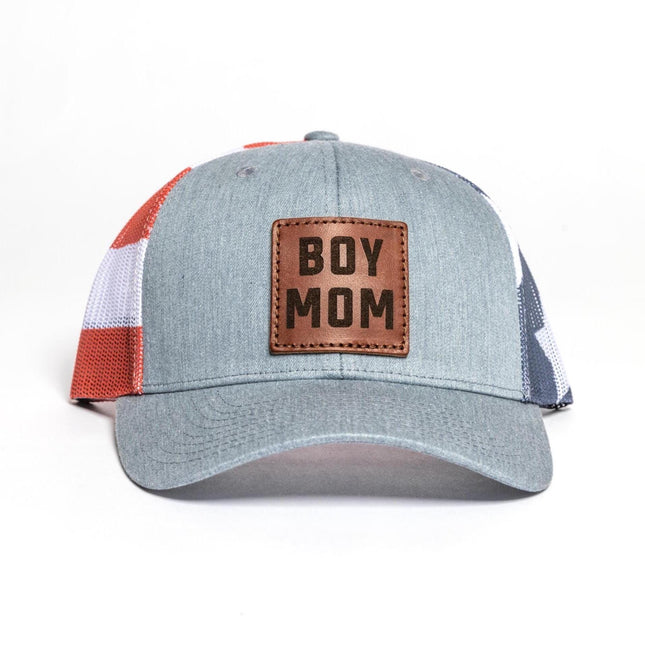 BoyMom Leather Patch Stars & Stripes Hat
