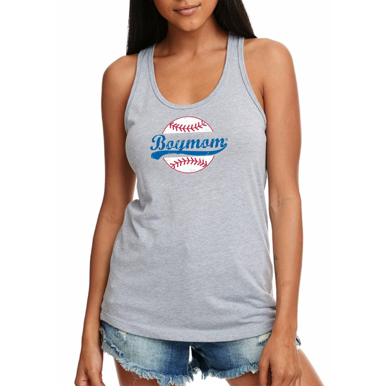 Heather Grey Baseball Racerback Tank