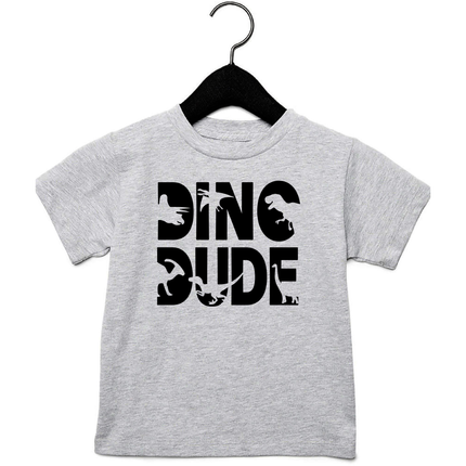 Dino Dude Toddler Heather Grey Tee