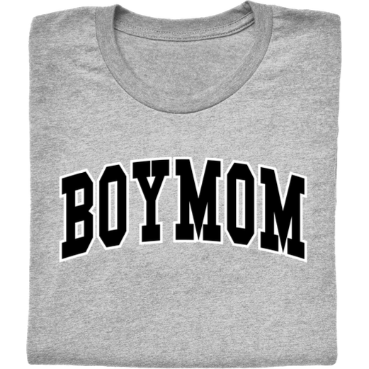 Boymom Arched Collegiate Black on Gray Tee