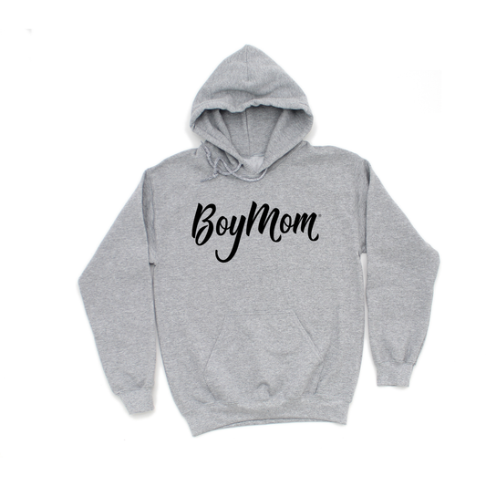 Boymom Script Grey Hoodie