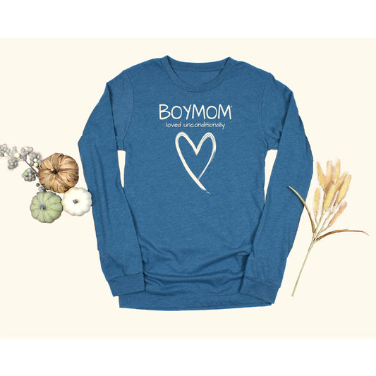 Teal Boymom Loved Unconditionally Long Sleeve