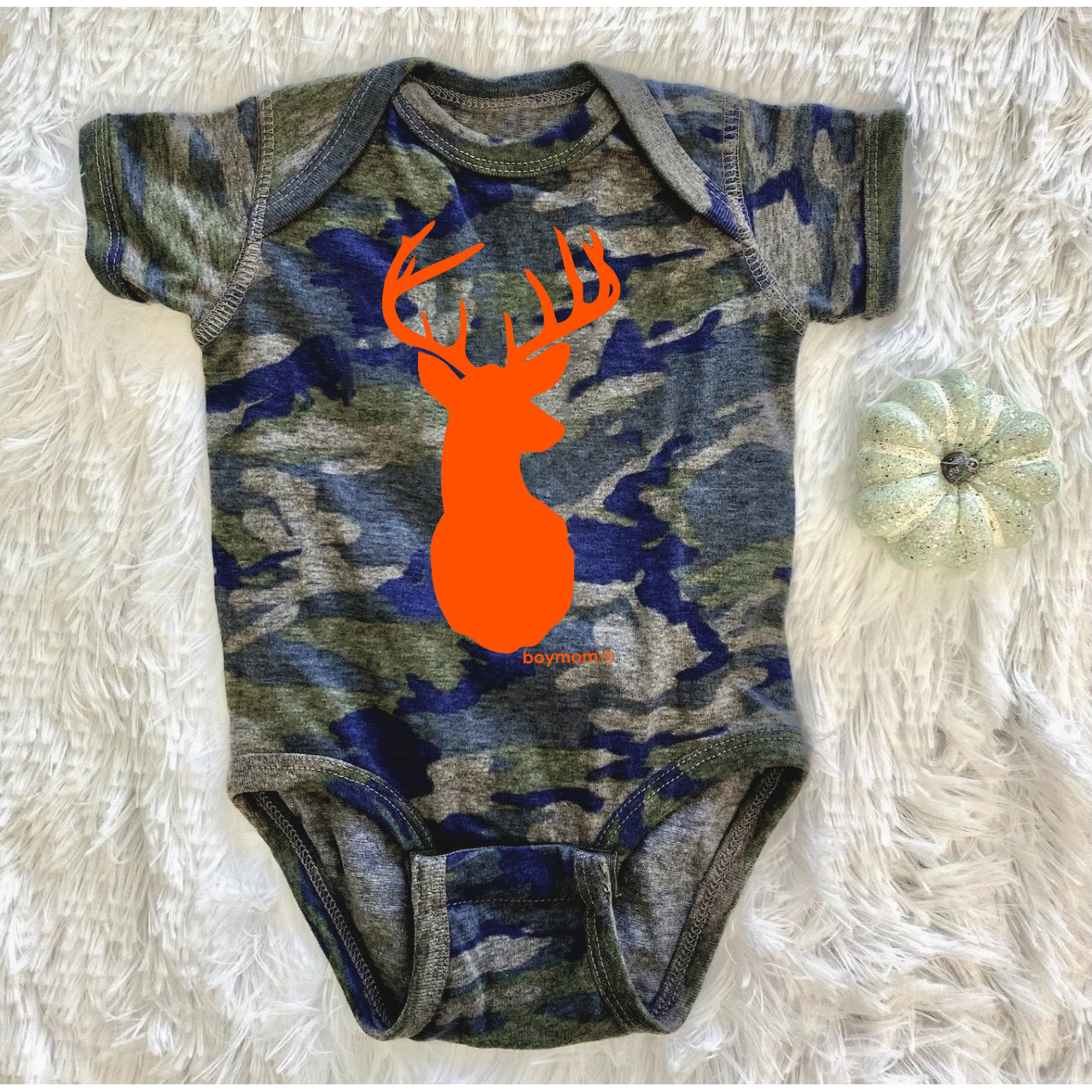 GREEN CAMO Buck INFANT BODYSUIT