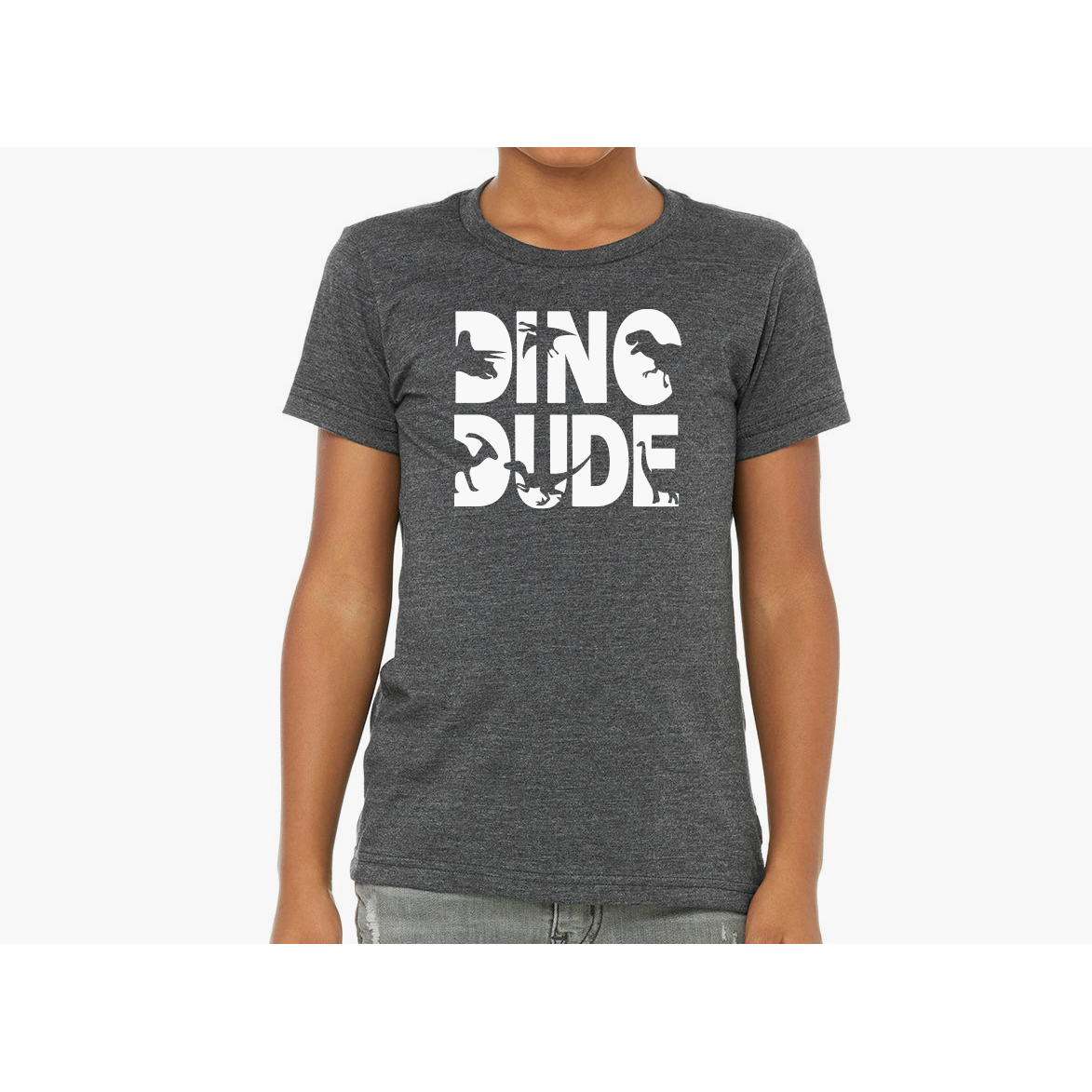 Dino Dude Dk Grey Youth Tee