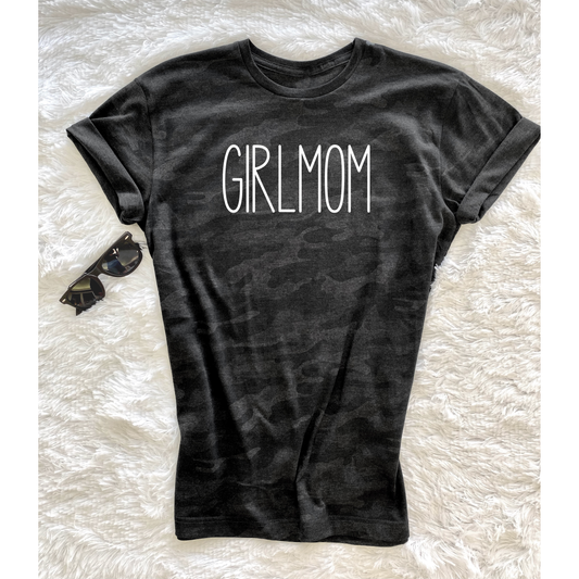 Girlmom Black Camo Tee