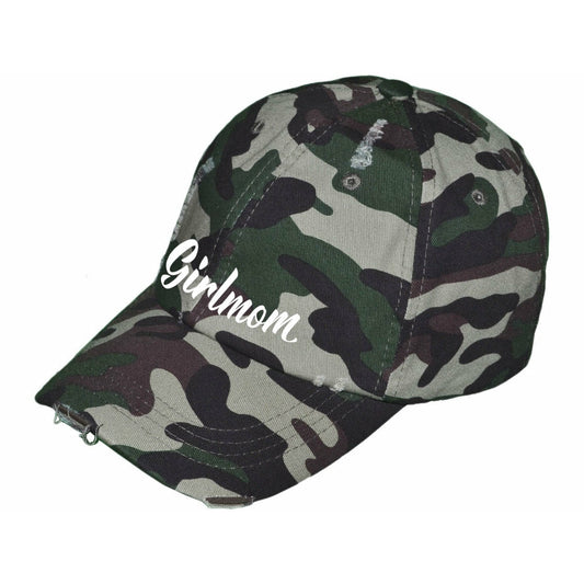 Girlmom Vintage Green Camo Cap