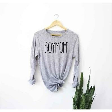 Tall Boymom Gray Long Sleeve Tee