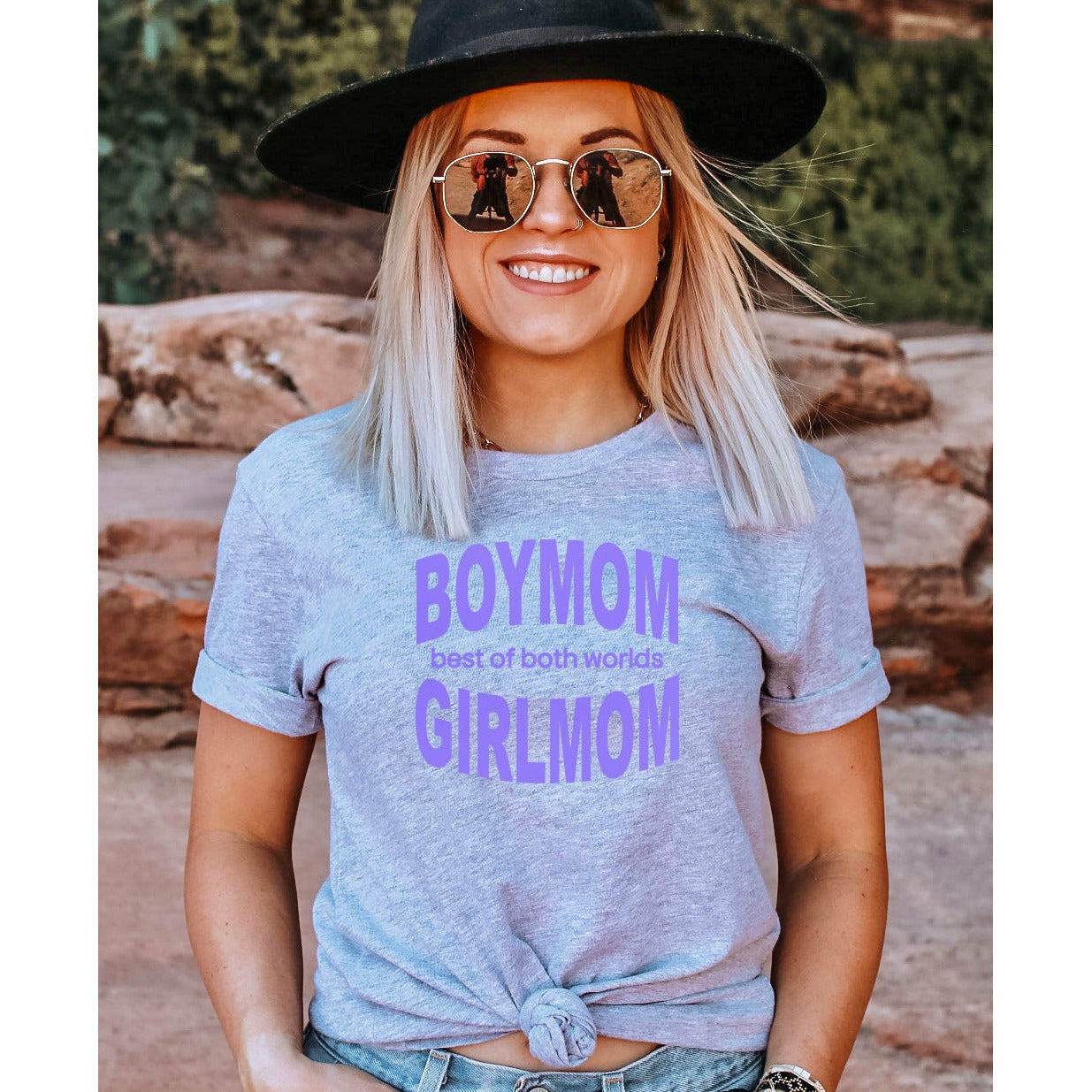 BM/GM Best of Both Collegiate Lavender on Gray Tee