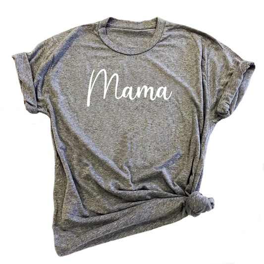 Mama Script Grey Tee