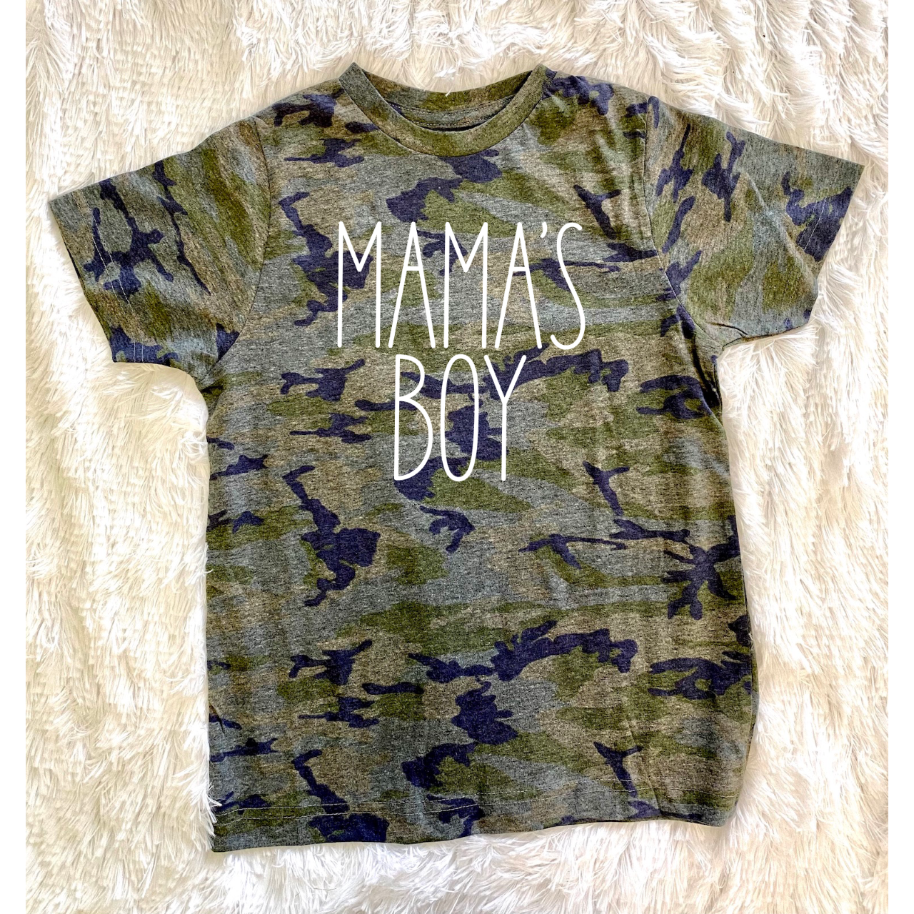 Mama's Boy Toddler  & Youth GREEN Camo Tee