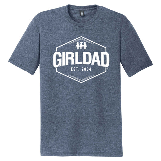 Girldad® Est. 2004 Mens Crew Tee Heather Navy