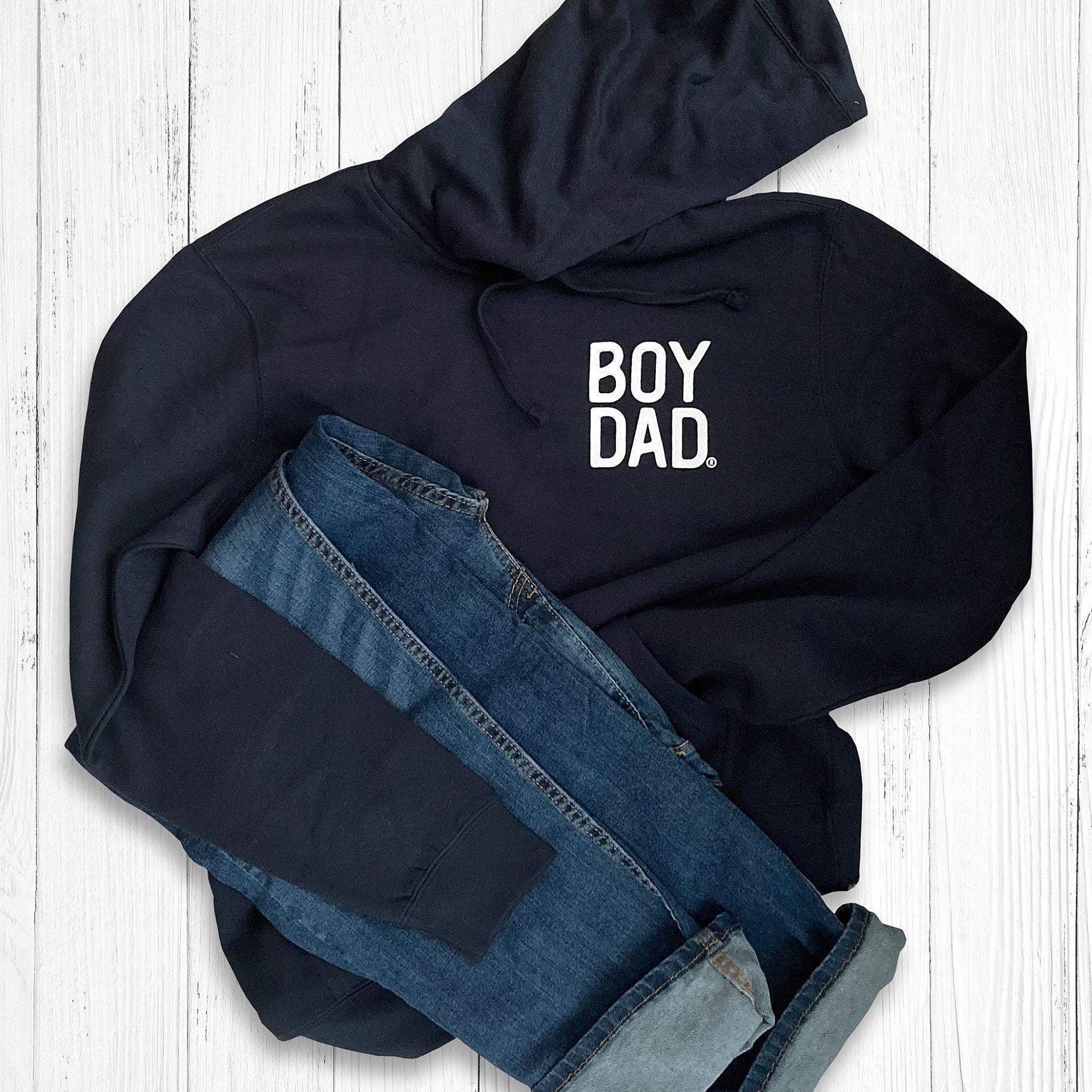 Boydad® Navy Hoodie White Logo