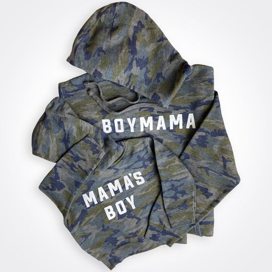 Boy Mama Vintage Camo Hoodie