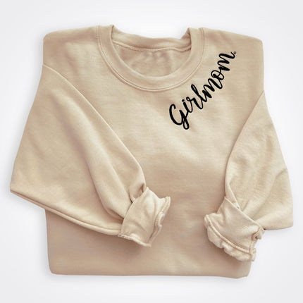 GirlMom Embroidered Collar Sweatshirt