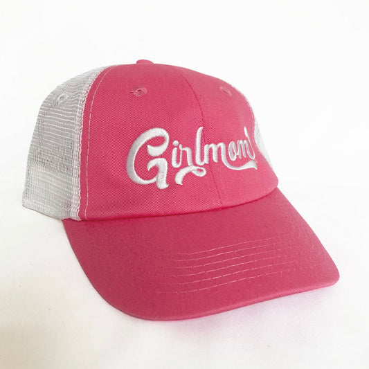 Girlmom® Retro Rose & White Soft Mesh Back Cap