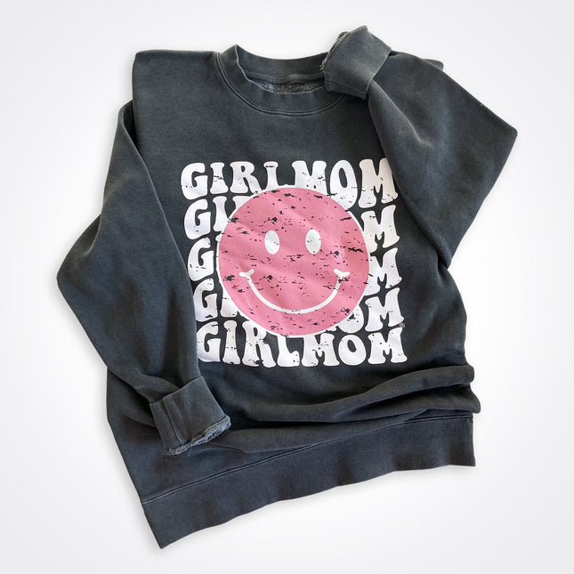 GirlMom Happy Face Crew Sweatshirt