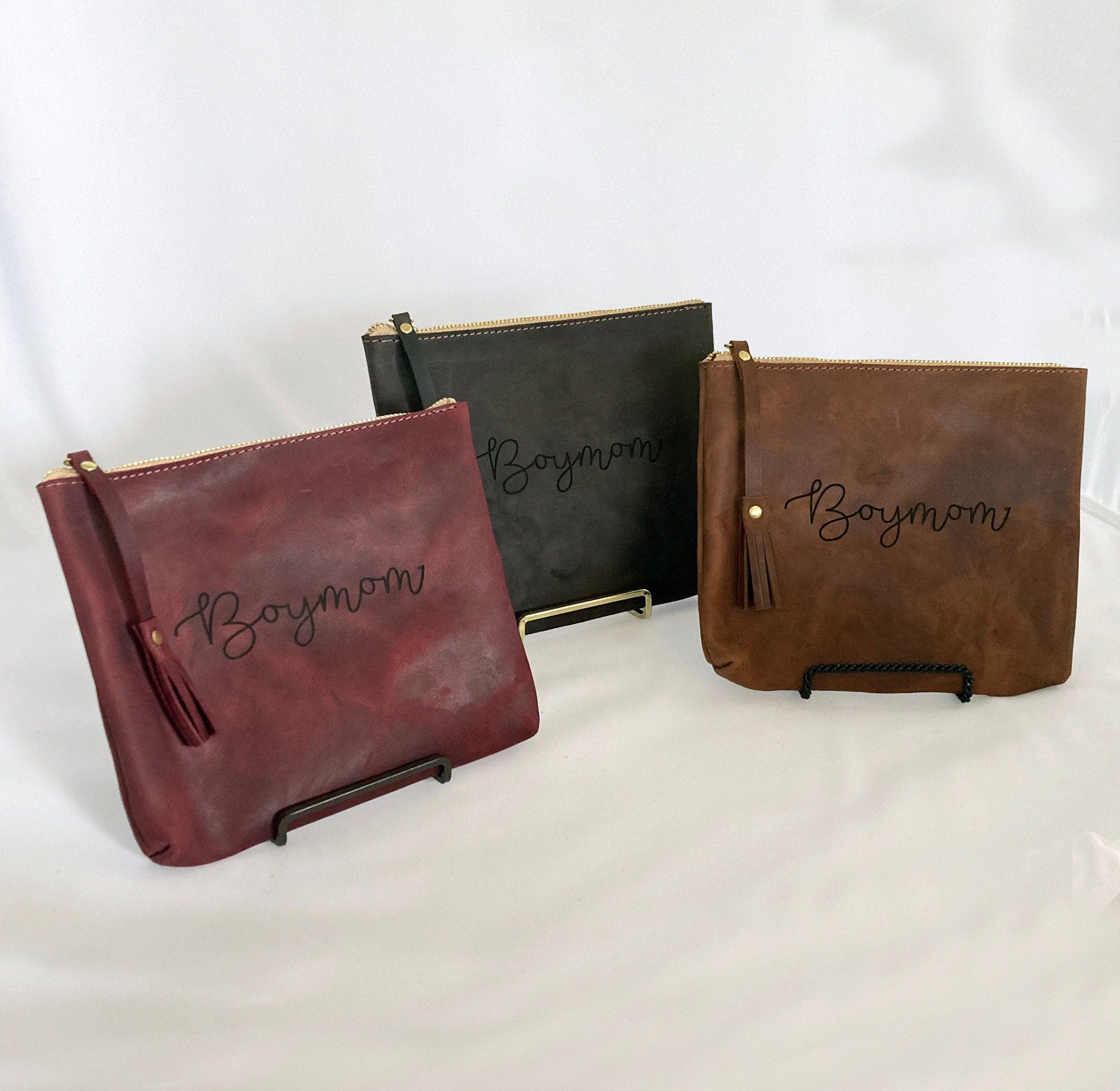 Boymom® Leather Pouch Script