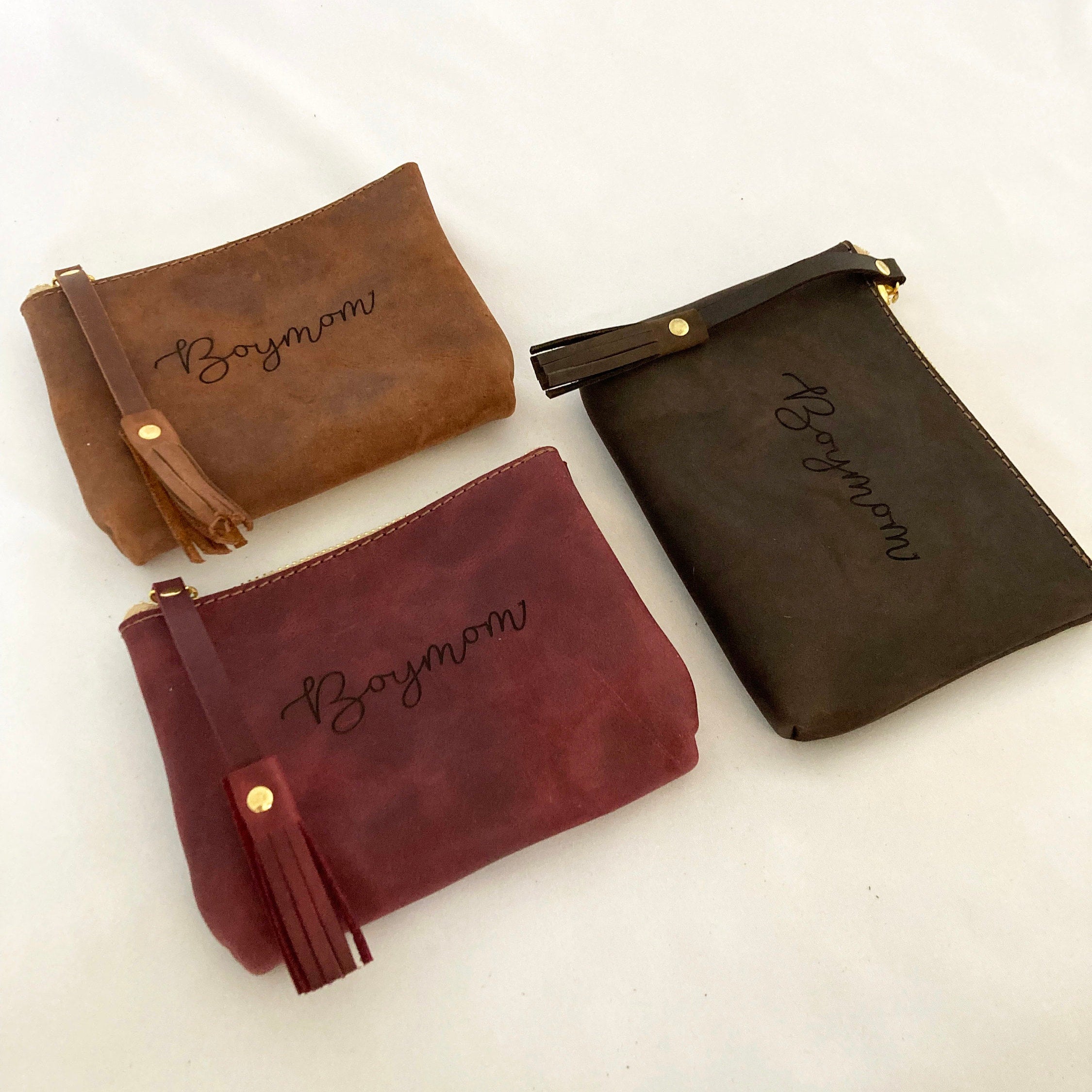 Boymom® Leather Pouch Script Small