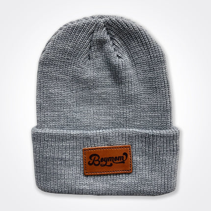 BoyMom Leather Patch Beanie