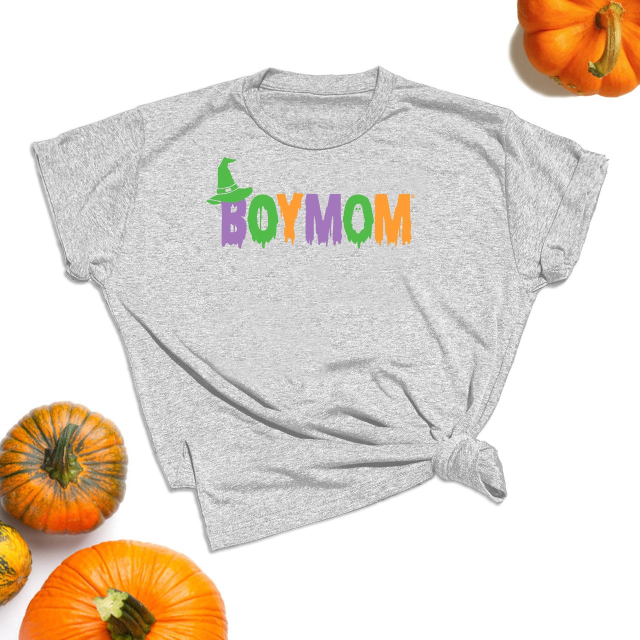 Haunted Boymom Tee Gray Crew S/S