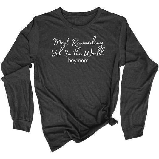 Boymom Rewarding Job Dark Gray Long Sleeve