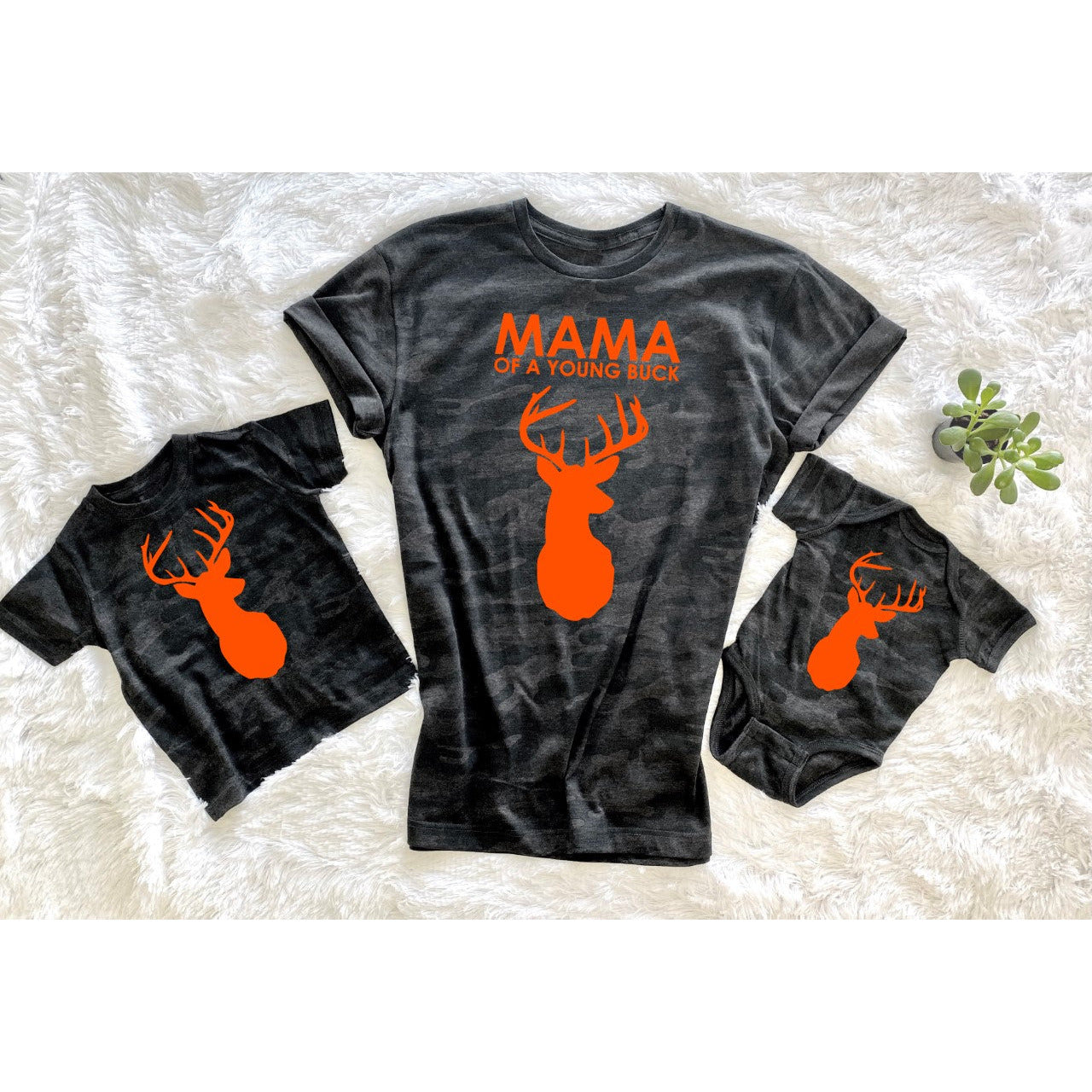 BLACK CAMO Buck INFANT BODYSUIT